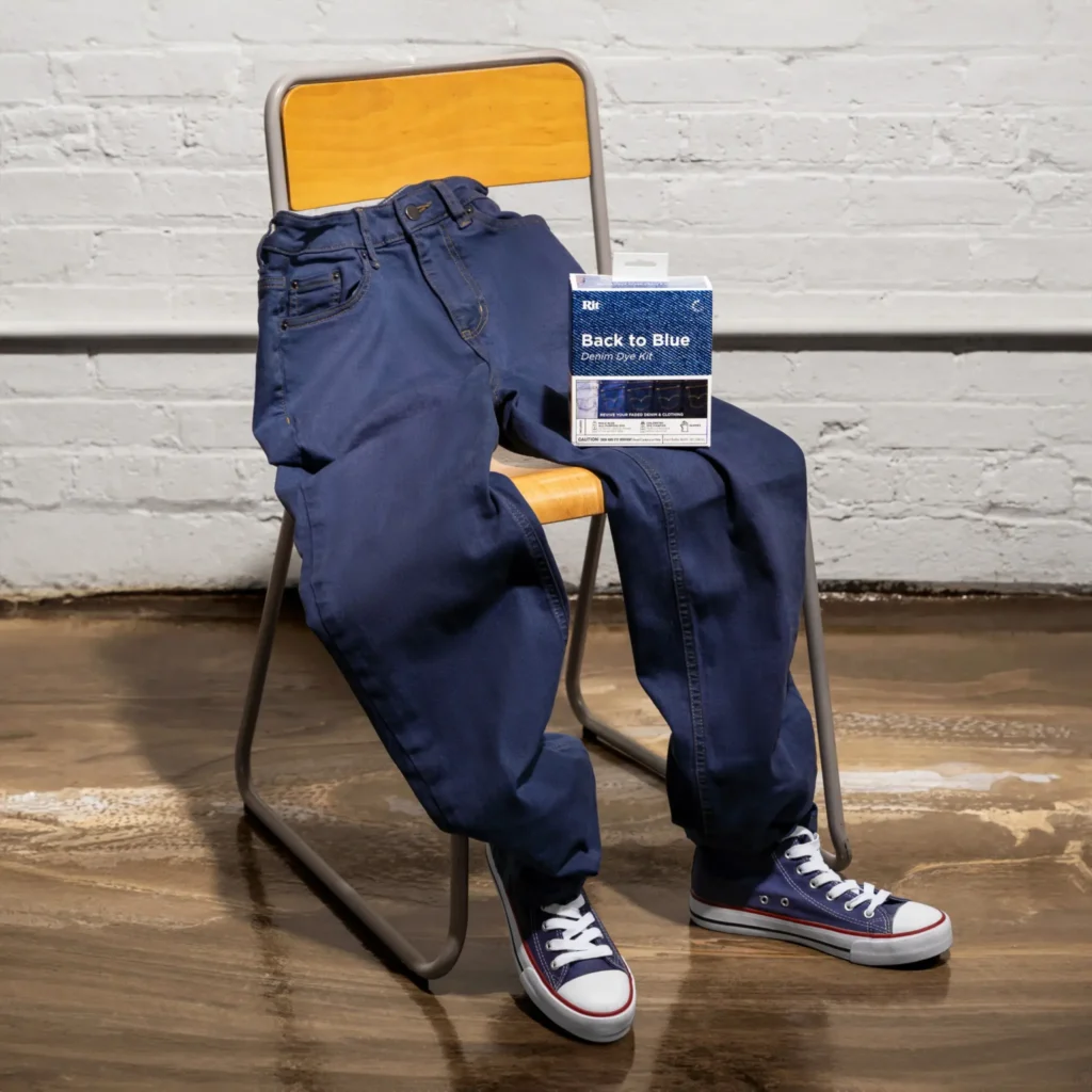Jak farbować dżinsowe spodnie - zestaw Rit Back to Blue Denim 