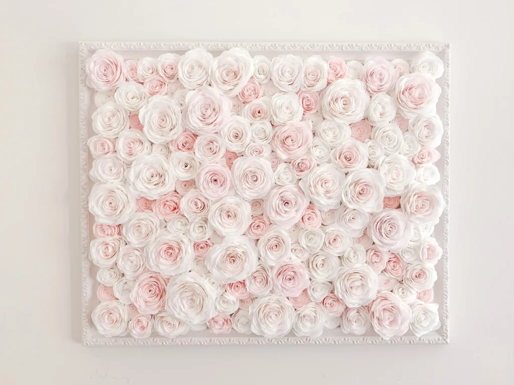 Finalny efekt obrazu z kwiatami z filtrów do kawy barwionych za pomocą barwników RIT DYE