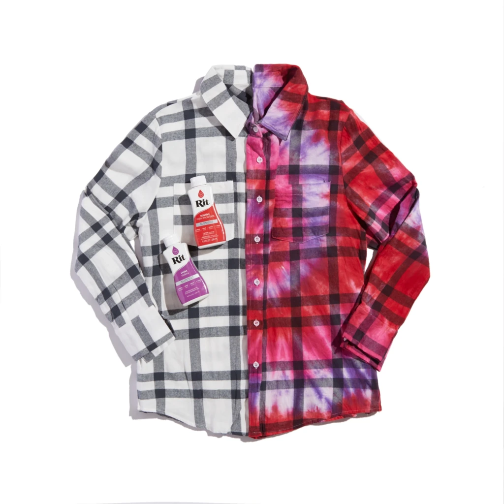 Flanela barwiona metodą tie-dye