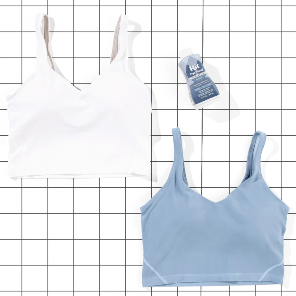 Top do ćwiczeń przed barwieniem oraz efekt po farbowaniu barwnikiem RIT DyeMore