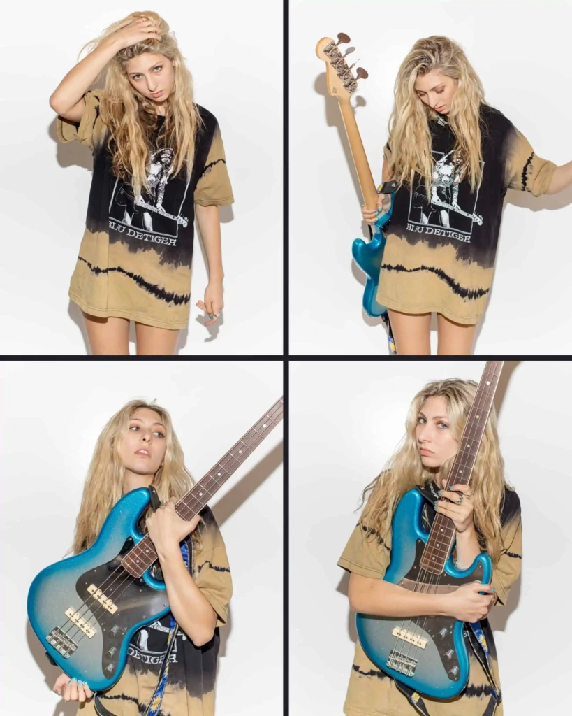 Tak się prezentuję finalny look koszulki barwionej metodą odwróconego tie-dye