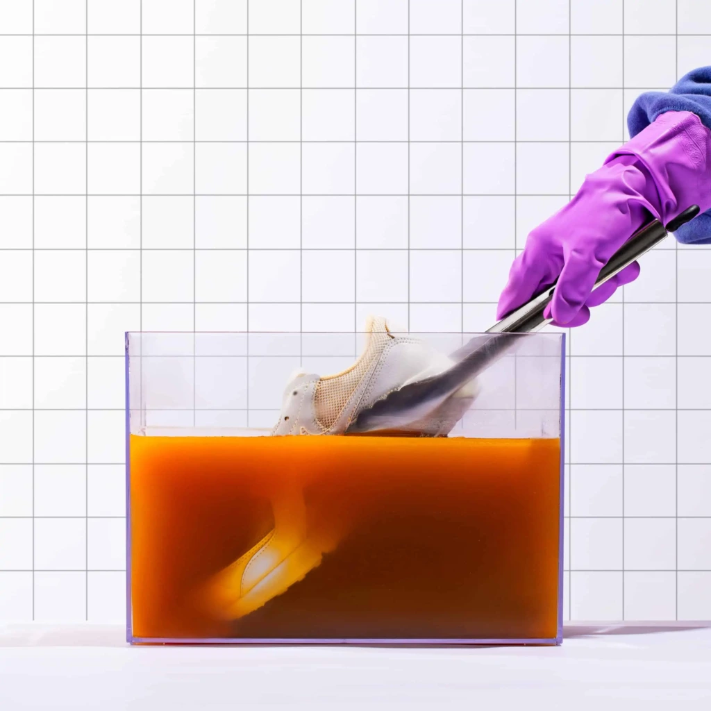 Barwienie sneakersów w kąpieli barwiącej